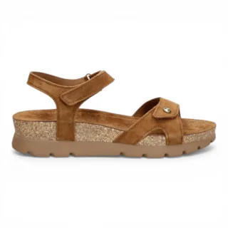 Panama Jack Damen-Wedge-Bark Braune Wildleder-Plateausandalen – Sulia B26