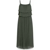 ITALY VIBES Plisseekleid - Maxi-Kleid Damen - langes Abendkleid mit Spaghettiträgern ONE SIZE - passend für Größen S-L