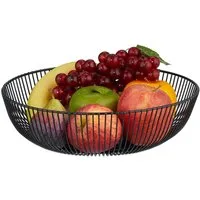 relaxdays Obstschale Schwarze Obstschale aus Metall, Eisen, (1-tlg)