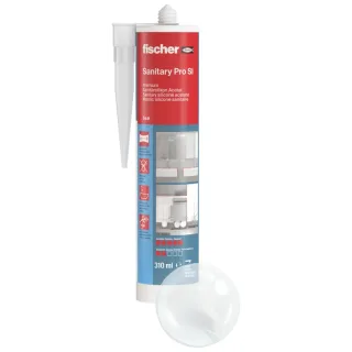 Fischer Sanitärsilikon Sanitary Pro SI (DSSA) transparent 310 ml - 053100