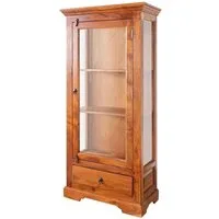 Massivmoebel24 Standvitrine OXFORD (Vitrine Akazie 72x40x155 honig  lackiert OXFORD #0527) Vitrine Akazie 72x40x155 honig  lackiert OXFORD #0527