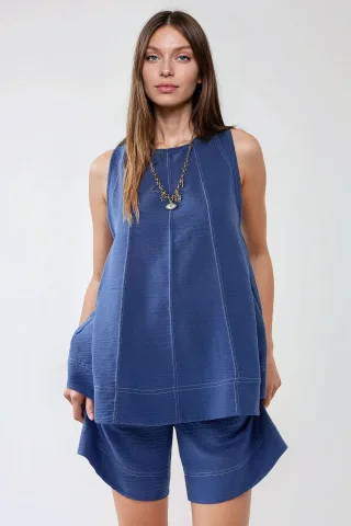 Stitch-Details Relaxed Fit Koord-Set