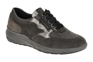 Waldl?ufer 831M01 M-TONIA Damen Slipper Grau Carbon/Schiefer Bequeme Halbschuhe