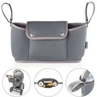 Zamboo Kinderwagen-Tasche Neopren - Dunkelgrau, Buggy Organizer Neopren Kinderwagen Tasche mit Getränkehalter