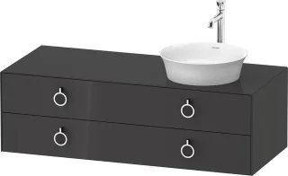 Duravit White Tulip Konsolenwaschtischunterbau wandhängend Graphit Hochglanz 1300x550x408 mm - WT499 WT4992RH1H10010