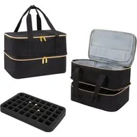 Youyijia Aufbewahrungstasche Nagellack-Organizer-Tasche, Doppelschicht Nagellack Tasche