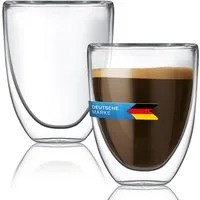 Dimono Espressoglas DIMONO Espressoglas Doppelwand 80ml–Thermoeffekt & Schwebeeffekt Glas, 2-tlg., Borosilikatglas, Espressotasse