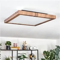 hofstein Deckenleuchte Deckenpanel aus Metall/Kunststoff/MDF in Schwarz/Holzoptik/Weiß, LED wechselbar, 3000 Kelvin, flache Leuchte, skandinavisches Design, 24 W, 2500 Lumen, 3000 Kelvin