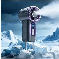 MOPUEA Handventilator Tragbarer Handventilator Mit Kühlung USB Ventilator Tischventilator, TEC Kühlung Turbo Luftstrom LED Display Wiederaufladbar