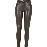 URBAN CLASSICS Lederhose Urban Classics Damen Ladies Mid Waist Synthetic Leather Pants (1-tlg)