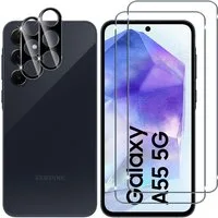 MSM Displayschutzglas 2X Schutzglas (Display + Kamera) für Samsung Galaxy A55 5G Panzerfolie
