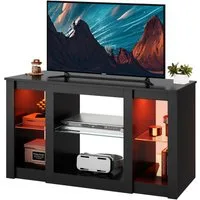 WLIVE Lowboard TV-Schrank mit RGB-LED (22 Modi), 3 offene Fächer & verstellbare, 100 × 40× 56 cm, modern & stabil