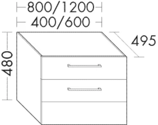 Burgbad Unterschrank Crono HGL 480x800x495 Weiß Ultramatt, USGI080F5693 USGI080F5693