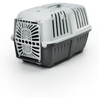 lionto Tiertransportbox für Katzen bis 15 kg, mit Tragegriff & sicherem Schließsystem