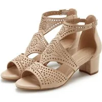 LASCANA Sommerschuh, offener Schuh, Sandalette, Sandale, Riemchensandalette mit Blockabsatz VEGAN
