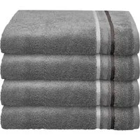 Schiesser Handtücher Skyline Color aus 100 % Baumwolle mit eleganter Streifenbordüre, Frottier (Set, 4-St), MADE IN GREEN by OEKO-TEX®