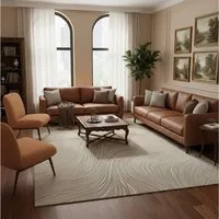 Vimoda Teppich Boho Design Unifarbe Hoch-Tief-Effekt, Rechteckig, Höhe: 6 mm, Teppich 3D Hoch-Tief-Effekt Modern für Esszimmer, Flur & Schlafzimmer