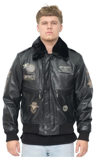 Herren-Bomberjacke der US Air Force aus Leder – Wellington