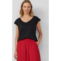 s.Oliver Kurzarmshirt T-Shirt T-Shirt mit weitem Ausschnitt, Cut-out und Schleife