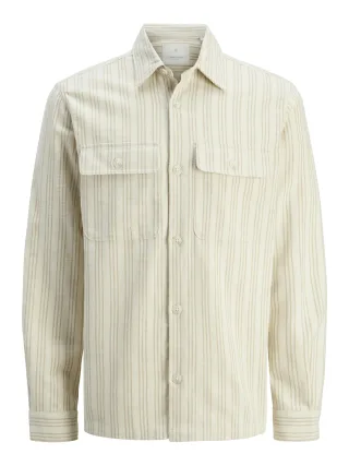 JACK&JONES - JPRCCRAYMOND SPRING STRIPE OVERSHIRT SN cloud dancer - Gr. - XL