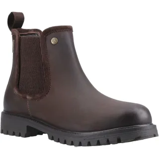 Hunter Canna Dealer Stiefel Leder Damen Braun Flach Chelsea Stiefel