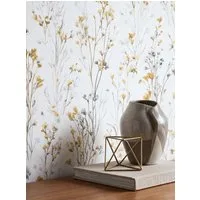 Newroom Vliestapete Lunara Ocker Tapete Vliestapete Blumen, Floral, Blumenranke, strukturiert, Mustertapete