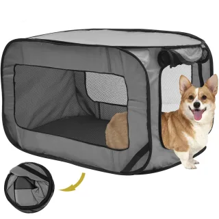 Xmund Foldable Dog and Cat Travel Crate Portable PopUp Dog Crate with Zipper Mesh Door Foldable Small Dog Seat Kennel fo