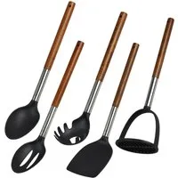 KESPER® Kochbesteck-Set Küchenhelfer (Set, 5-tlg), aus FSC®-zertifiziertem Akazienholz/Edelstahl/Kunststoff