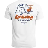 Neverless Print-Shirt Herren T-Shirt Backprint Spritzing the day away Alligator Retro mit Print