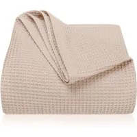 Laynenburg Tagesdecke Waffelpique aus 100% Baumwolle – Baumwolldecke, Kuscheldecke, Wohndecke als Sommerdecke, Bett-Überwurf, Couch-Überwurf, Sofa-Decke