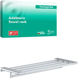 hansgrohe AddStoris Handtuchablage 41751000 Länge 648mm, mit Handtuchhalter, Wandmontage, Metall, chrom