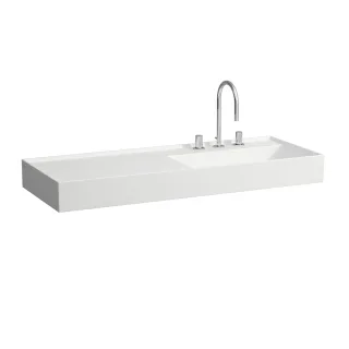 LAUFEN Waschtisch Kartell · LAUFEN 460x1200 o. Hl. o. uel. Ablg. li weiss matt H8133337571121