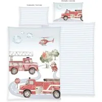 Baby Best Babybettwäsche Feuerwehr, Renforcé, 2 teilig, Wendebettwäsche