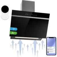 Klarstein Deckenhaube Ava Serie Ava 60 Wandhaube 60 cm 515 m³/h A++ WiFi Touch LED-Helligkeit kopffrei Ava, Abzughaube Schornsteinhaube Abluft Umluft mit App & Booster