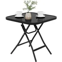 EUGAD Gartentisch (1-St), Beistelltisch klappbar, aus Glas&Metall, rechteckig