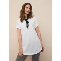 Tamaris Oversize-Shirt aus Baumwolle in Longform mit abgerundetem Saum