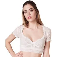 Krüger Madl Dirndlbluse Dirndlbluse 'Novalee' Kurzarm 311565, Ecru