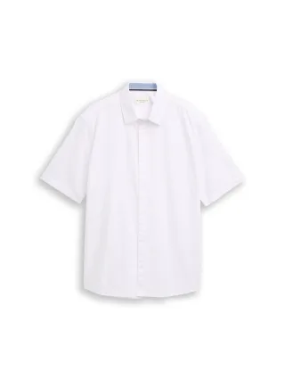 Tom Tailor - Comfort Fit Kurzarmhemd white - Gr. - XXXL