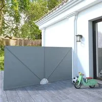 furnicato Markise Faltbarer Terrassen-Seitenfächer Grau 300x150 cm UV-beständige Seitenmarkise, witterungsfest und zusammenklappbar