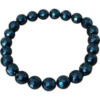 Steinfixx® Perlenarmband Turmalin (Schörl) Durchmesser 8mm, facettiert, handgefertigt (Länge 18,0 cm, 1-tlg., incl. Geschenkverpackung), AAA-Qualität aus Brasilien