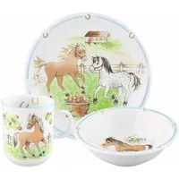 Seltmann Weiden Kindergeschirr-Set Compact Mein Pony (3-tlg), 1 Personen, Porzellan, Teller, Schüssel, Becher, Made in Germany, 3 Teile, für 1 Person