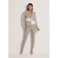 MADELEINE Langarmshirt Elegante Businessjacke mit Kontrasten Shirtjacke mit Blockstreifen, Langarm, Reverskragen