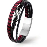 UNIQAL.de Armband Magnetverschluss – Stylische Armbänder mit Verlängerung (Echtes Leder & Edelstahl, – handgefertigt, minimalistisch, Rock Gitarre & Infinity Design), – Unisex Armband als Geschenkidee für Damen & Herren