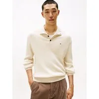 Tommy Hilfiger Troyer PIMA CASH STRUCTURE MOCK Rippbündchen am Kragen, Ärmel und Saum