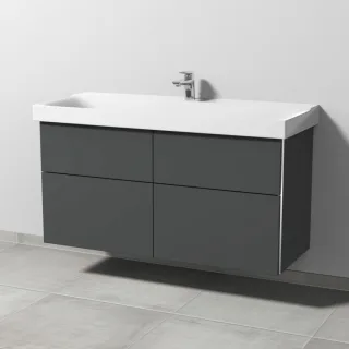 Sanipa 3way Waschtischunterbau zu Geberit Xeno2 Waschtisch mit 4 Auszügen, Anthrazit-Matt BR66422