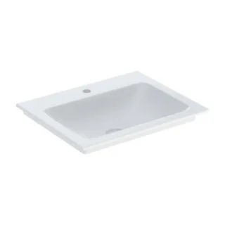 Geberit One Möbel-Waschtisch 505010011 60 cm, Hahnloch mittig, ohne Überlauf, weiß KeraTect