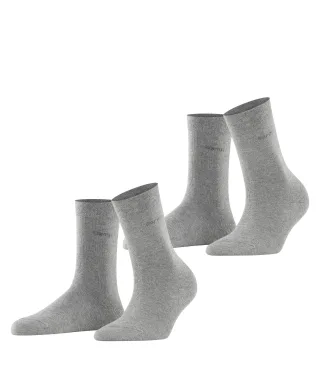 ESPRIT socks & tights - Esprit Basic Easy 2-Pack Damen light greymel. - Gr. - 40.5
