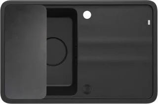 Neuesbad 1-Becken Granitspüle m. Kurz Abtropffl. 670X440X229, Graphit Metallic, SPACE SAVER Schwarz NB1DEZKMG11A1