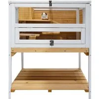 HTI-Living Kleintierkäfig Hamsterkäfig Gino Deluxe, Kleintierkäfig Holz mit Ablage
