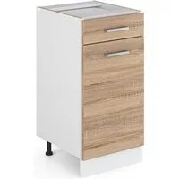 Vicco Unterschrank R-Line, Sonoma/Weiß, 40 cm ohne Arbeitsplatte (1-St)